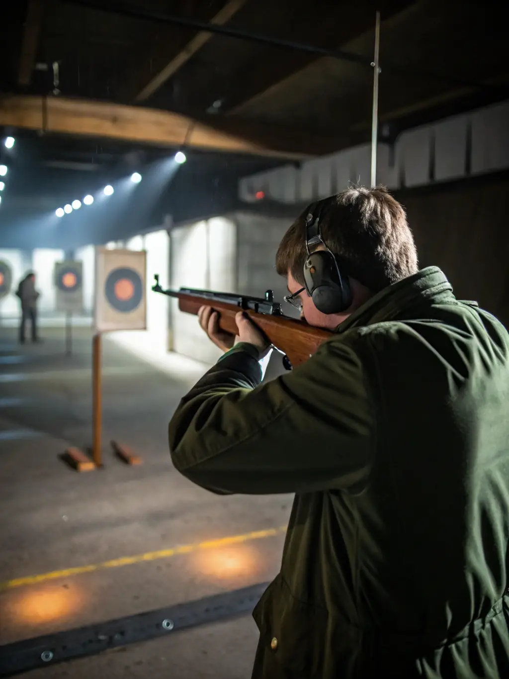 A high-resolution image of participants engaging in a precision rifle shooting session at a CDTHA event, focusing on their stance and target setup.